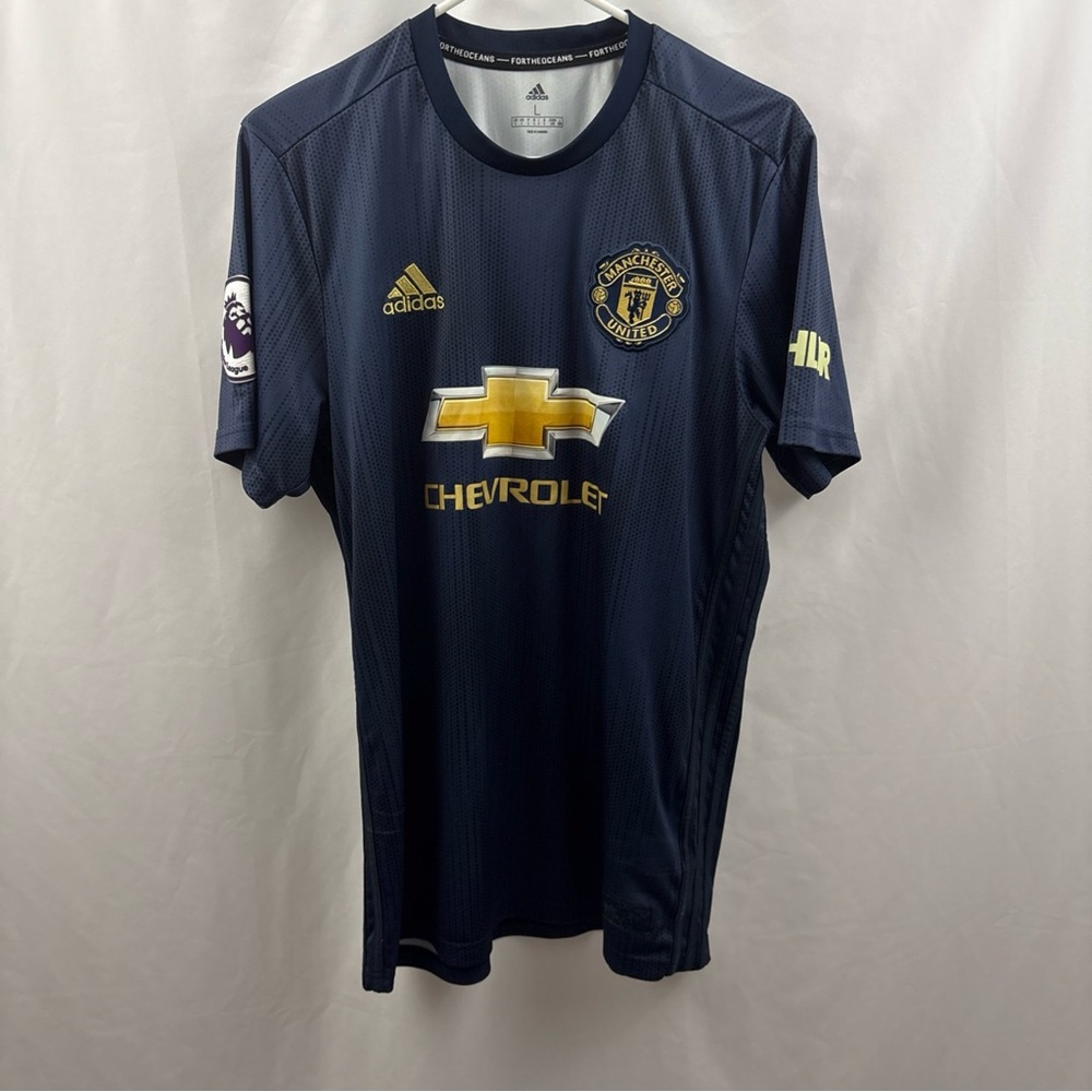 2018/2019 Manchester United Third 3rd Shirt Chevrolet L Navy Blue Futbol Jersey